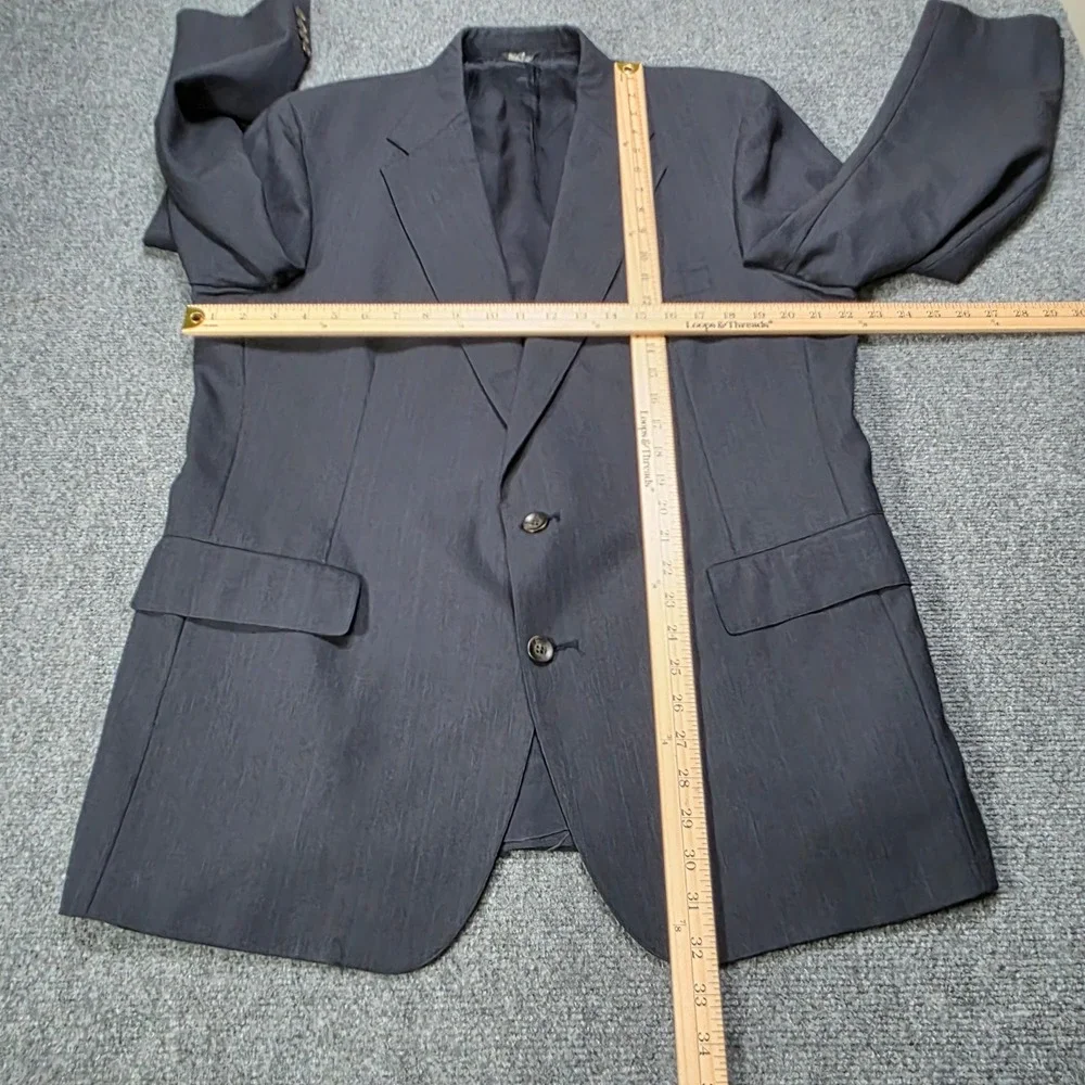 Chaps Ralph Lauren Blazer Mens 42L Gray Wool 2-Button Suit Jacket Sport Coat Vtg